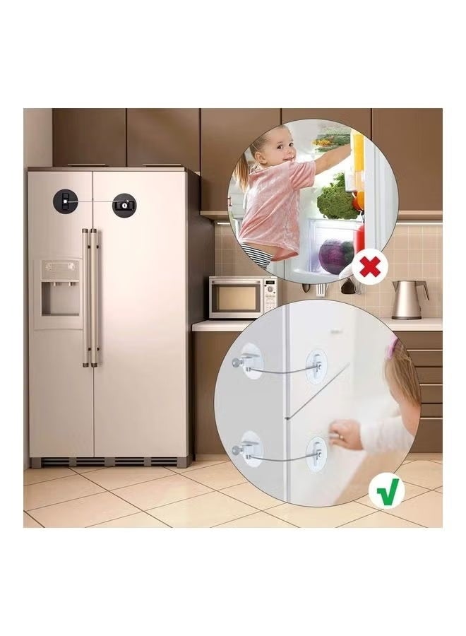 2-Piece Fridge Freezer Door Lock With 2 Keys Black - Image 4